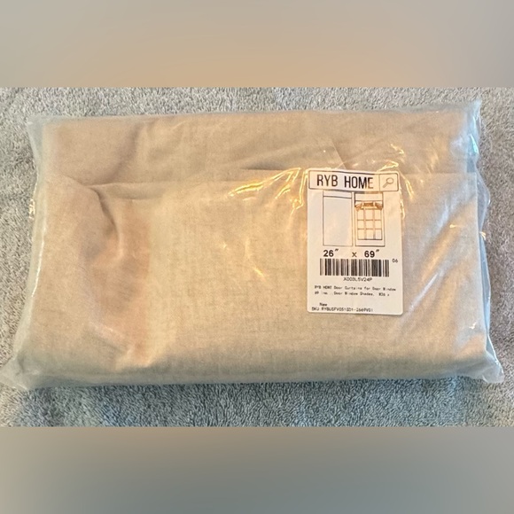 RYB home door curtain. W26” x L69”. Beige color. ￼ - Picture 5 of 6